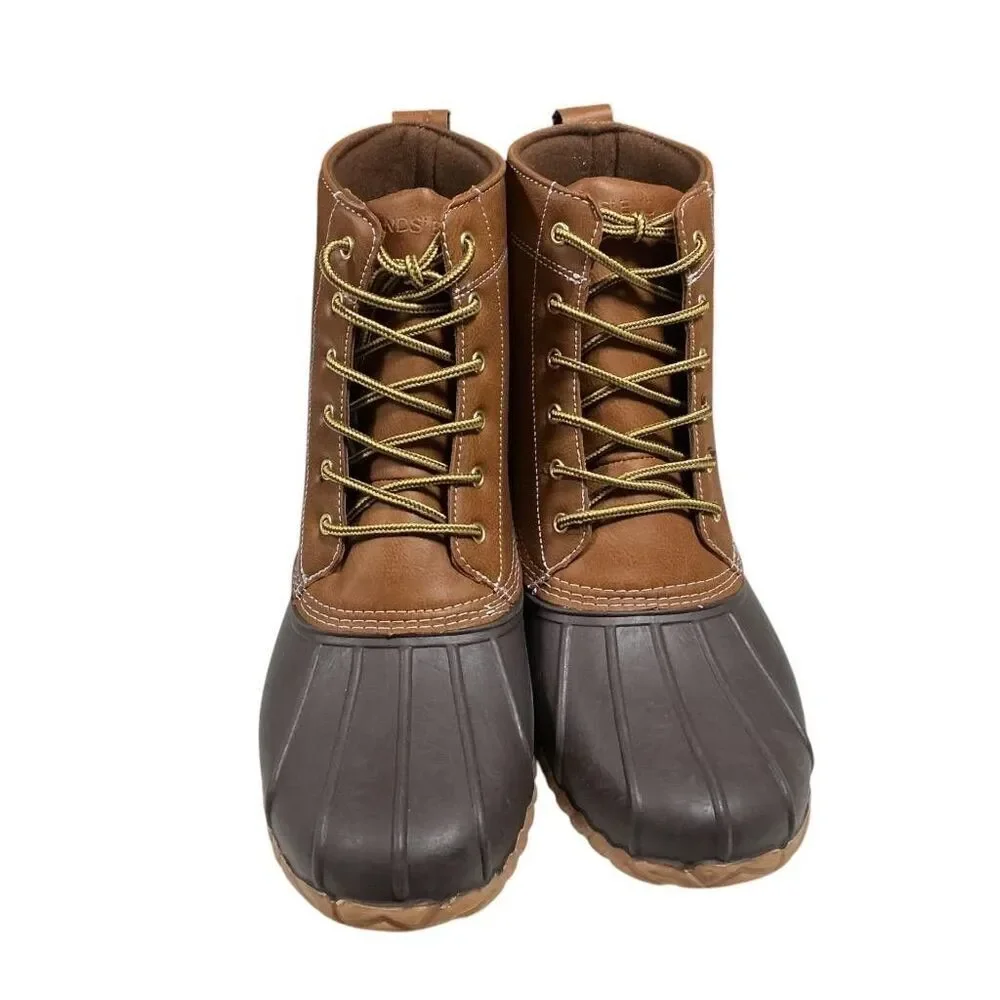 Lands End Haze Duck Boots Mens 13 Brown Water Resistant 3M Thinsulate Insulation